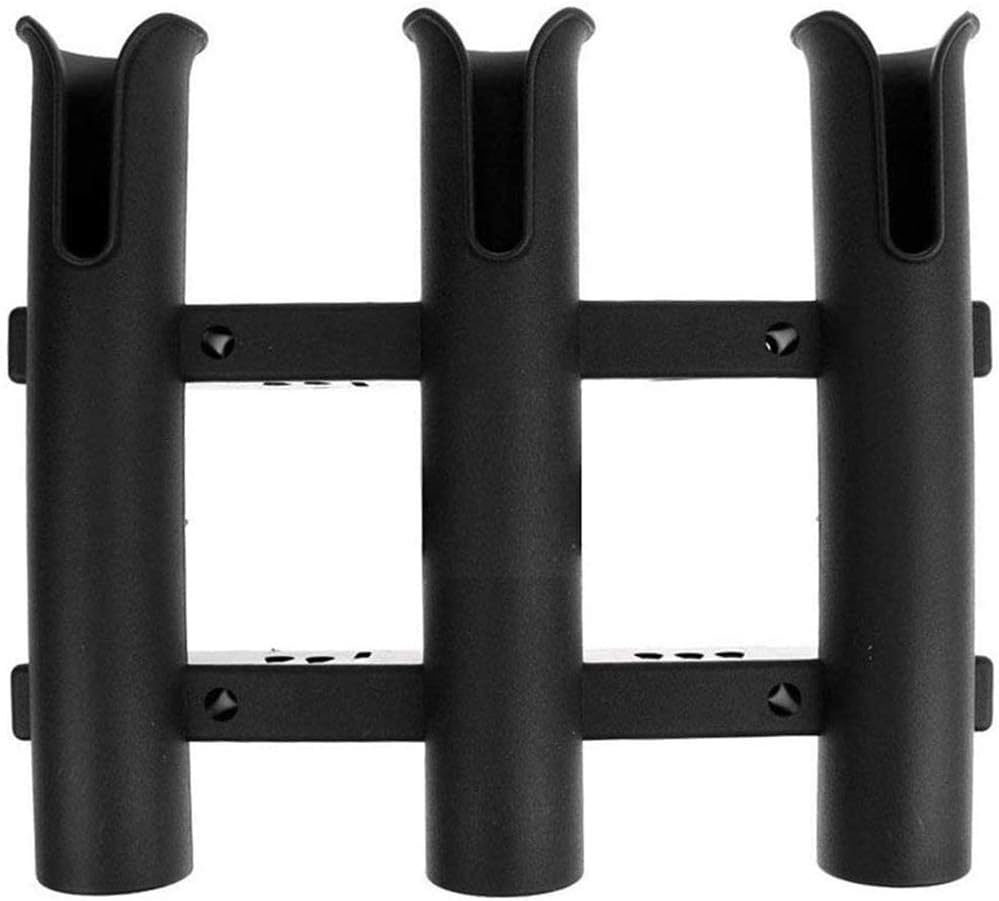 Angelrutenhalterung, Rohr 3 Rutenhalter, Angelrute für Bootskajakgaragenlager oder LKW mit Schrauben seitlich schwarz