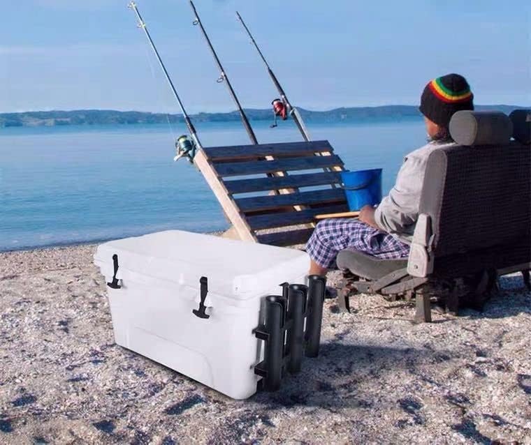 Angelrutenhalterung, Rohr 3 Rutenhalter, Angelrute für Bootskajakgaragenlager oder LKW mit Schrauben seitlich schwarz